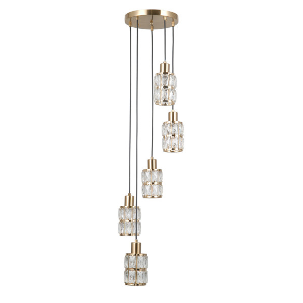 Lampa wisząca złota ALMA 5xE27x40W wym: 120x30x30 cm Italux 837369