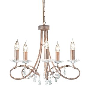 Lampa wisząca złota Christina 5xE14x60W wym: 102,5x47x47 cm Elstead 850474 Lampa wisząca złota Christina 5xE14x60W wym: 102,5x47x47 cm Elstead 850474