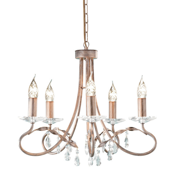 Lampa wisząca złota Christina 5xE14x60W wym: 102,5x47x47 cm Elstead 850474