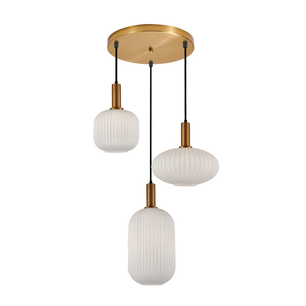 Lampa wisząca złota DELLA 3xE27x40W wym: 145x54x54 cm Italux 836878