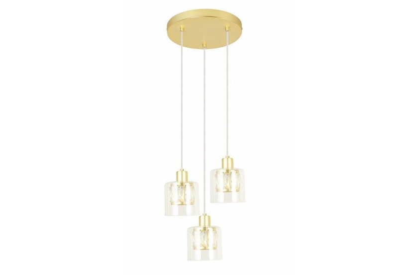 Lampa wisząca złota Elmo 3xE14x40W wym: 120x25x25 cm Reality 845708