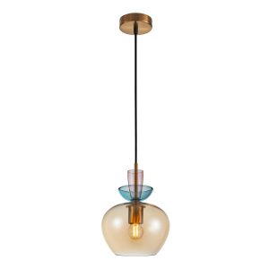 Lampa wisząca złota FANDA 1xE27x40W wym: 100x19x19 cm Italux 835817 Lampa wisząca złota FANDA 1xE27x40W wym: 100x19x19 cm Italux 835817