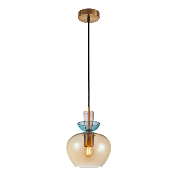 Lampa wisząca złota FANDA 1xE27x40W wym: 100x19x19 cm Italux 835817