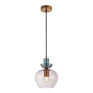 Lampa wisząca złota FANDA 1xE27x40W wym: 100x19x19 cm Italux 835721 Lampa wisząca złota FANDA 1xE27x40W wym: 100x19x19 cm Italux 835721