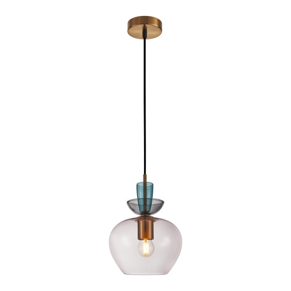 Lampa wisząca złota FANDA 1xE27x40W wym: 100x19x19 cm Italux 835721