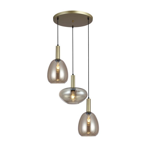 Lampa wisząca złota GATER 3xE27x40W wym: 140x58x58 cm Italux 835816