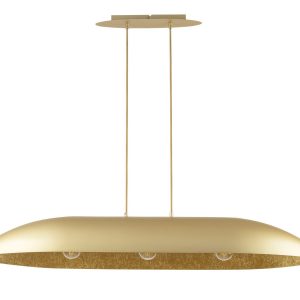 Lampa wisząca złota Gondola 3xE27x15W wym: 80x114x25 cm Sigma Lighting 838031
