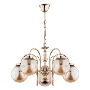 Lampa wisząca złota HERO 5xE14x10W wym: 65x53x53 cm Alfa 1000765