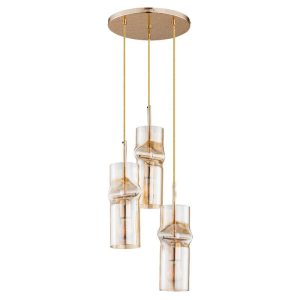 Lampa wisząca złota Kapris 3xE27x60W wym: 95x32x32 cm Alfa 854167
