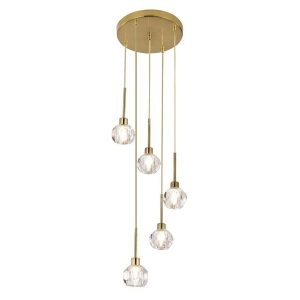 Lampa wisząca złota Kassia 5xG9x5W wym: 120x30x30 cm Rabalux 964522