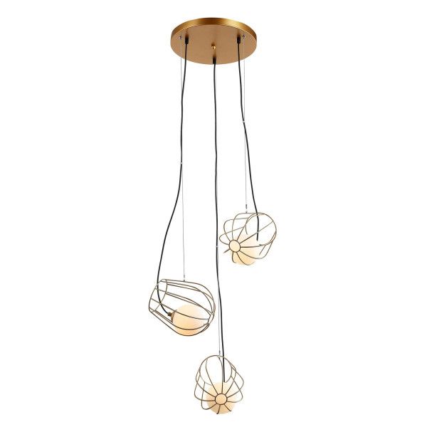 Lampa wisząca złota Melisa 3xG9x25W wym: 115x53x53 cm Italux 858084