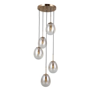 Lampa wisząca złota MEOLO 5xE14x5W wym: 120x42x42 cm Italux 835872 Lampa wisząca złota MEOLO 5xE14x5W wym: 120x42x42 cm Italux 835872