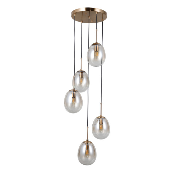 Lampa wisząca złota MEOLO 5xE14x5W wym: 120x42x42 cm Italux 835872