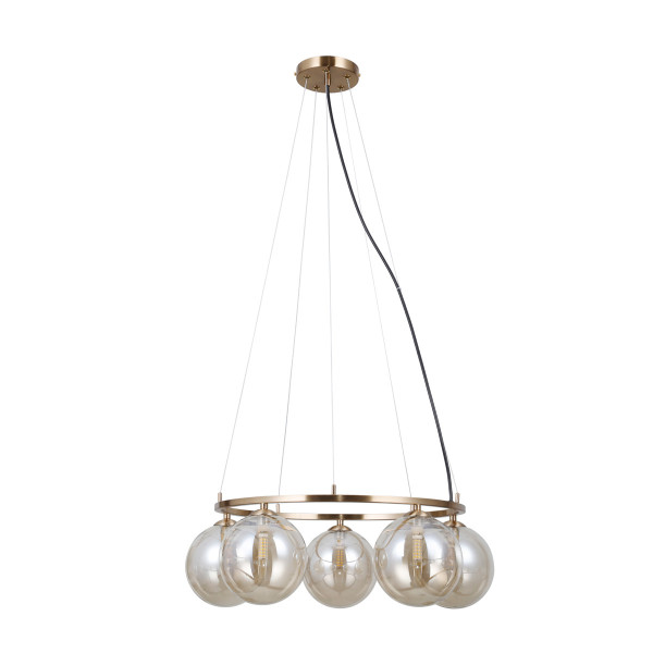 Lampa wisząca złota MOLITE 5xG9x5W wym: 120x58x58 cm Italux 835773
