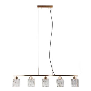 Lampa wisząca złota SIMONA 5xE14x40W wym: 110x85x10 cm Italux 836879 Lampa wisząca złota SIMONA 5xE14x40W wym: 110x85x10 cm Italux 836879