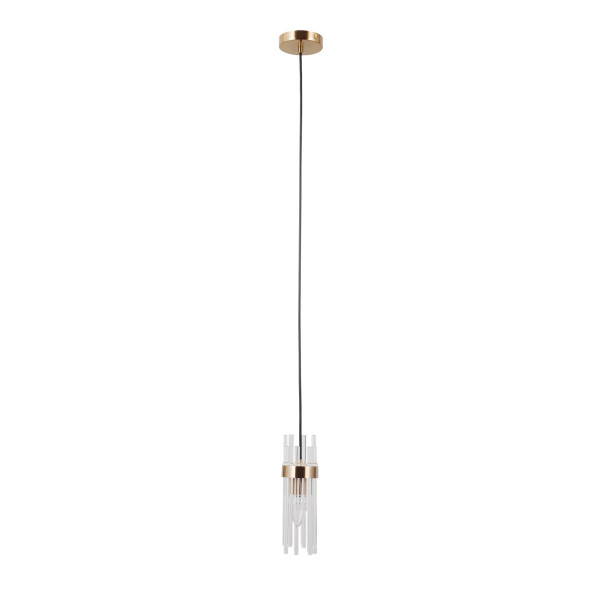 Lampa wisząca złota TARASO 1xE14x40W wym: 120x8x8 cm Italux 835849