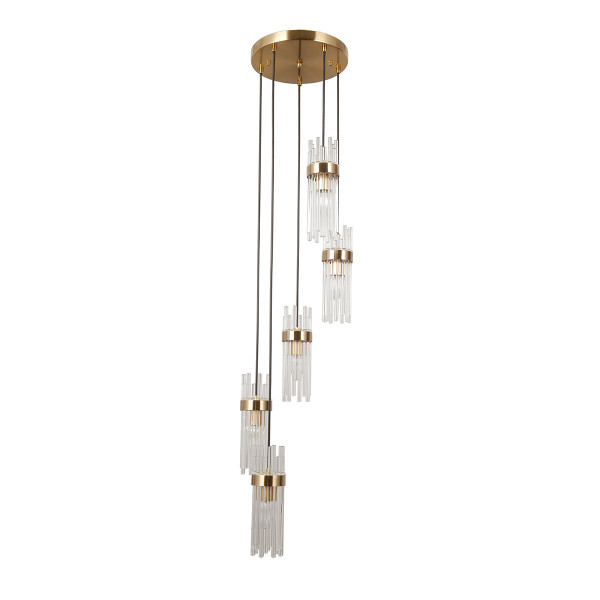 Lampa wisząca złota TARASO 3xE14x40W wym: 120x26x26 cm Italux 835823
