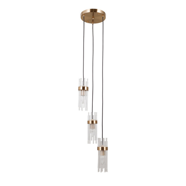 Lampa wisząca złota TARASO 3xE14x40W wym: 120x26x26 cm Italux 835812