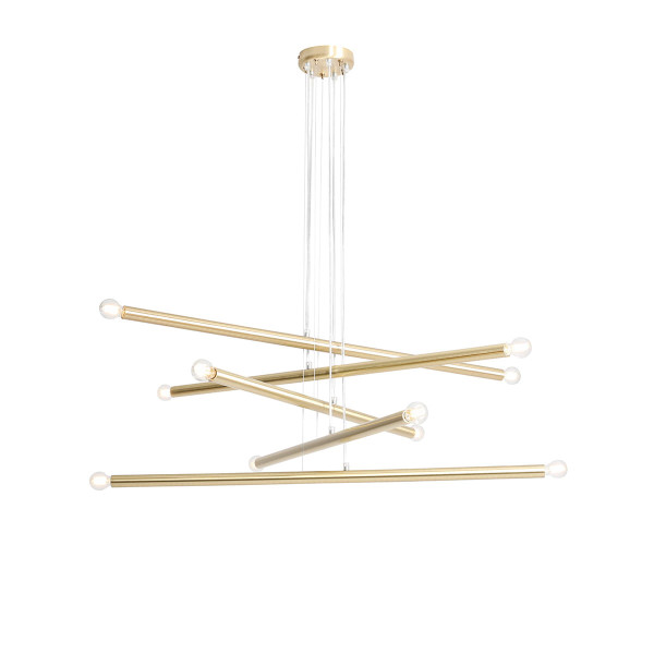 Lampa wisząca złota Tubo 10xE14x40W wym: 105x100x25 cm Aldex 854647