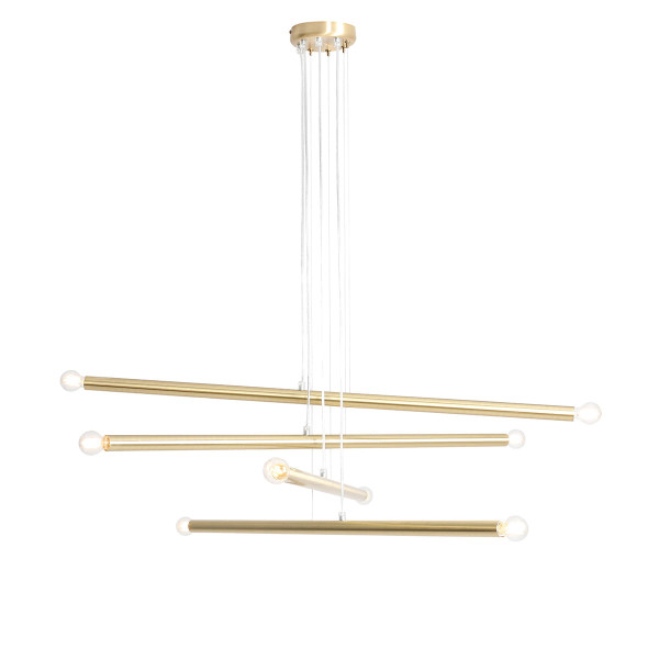 Lampa wisząca złota Tubo 8xE14x40W wym: 105x100x20 cm Aldex 854497