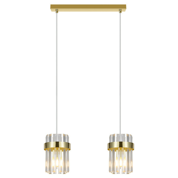 Lampa wisząca złota VETRO 2xE14x10W wym: 150x40x14 cm Light Prestige 836457