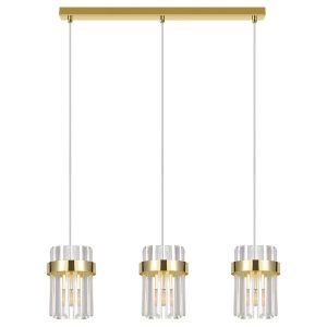 Lampa wisząca złota VETRO 3xE14x10W wym: 150x60x14 cm Light Prestige 836402 Lampa wisząca złota VETRO 3xE14x10W wym: 150x60x14 cm Light Prestige 836402