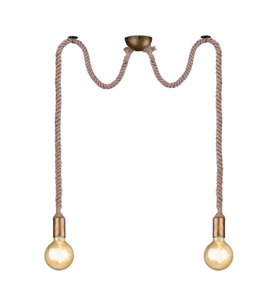 Lampa wisząca złoto-beżowa ROPE 2xE27x60W wym: 150x12x12 cm Trio 856542