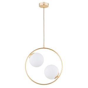 Lampa wisząca złoto-biała AVIA 2xE14x10W wym: 85x15x38,5 cm Alfa 841600 Lampa wisząca złoto-biała AVIA 2xE14x10W wym: 85x15x38,5 cm Alfa 841600