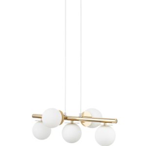 Lampa wisząca złoto-biała AVOLA 5xG9x12W wym: 120x54x24 cm Sigma Lighting 841908 Lampa wisząca złoto-biała AVOLA 5xG9x12W wym: 120x54x24 cm Sigma Lighting 841908