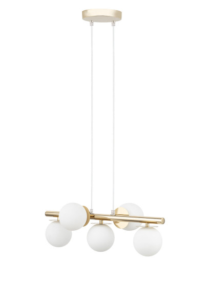 Lampa wisząca złoto-biała AVOLA 5xG9x12W wym: 120x54x24 cm Sigma Lighting 841908