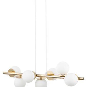 Lampa wisząca złoto-biała AVOLA 7xG9x12W wym: 120x74x24 cm Sigma Lighting 841808 Lampa wisząca złoto-biała AVOLA 7xG9x12W wym: 120x74x24 cm Sigma Lighting 841808