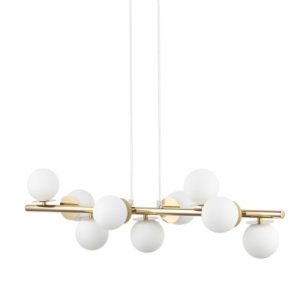 Lampa wisząca złoto-biała AVOLA 9xG9x12W wym: 120x91x24 cm Sigma Lighting 841873 Lampa wisząca złoto-biała AVOLA 9xG9x12W wym: 120x91x24 cm Sigma Lighting 841873