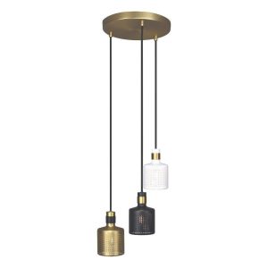 Lampa wisząca złoto-biała-czarna-złota Alberta 3xE27x9W Rabalux 952594 Lampa wisząca złoto-biała-czarna-złota Alberta 3xE27x9W Rabalux 952594