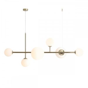 Lampa wisząca złoto-biała Dione 6xE14x15W wym: 110x130x62 cm Aldex 852232 Lampa wisząca złoto-biała Dione 6xE14x15W wym: 110x130x62 cm Aldex 852232