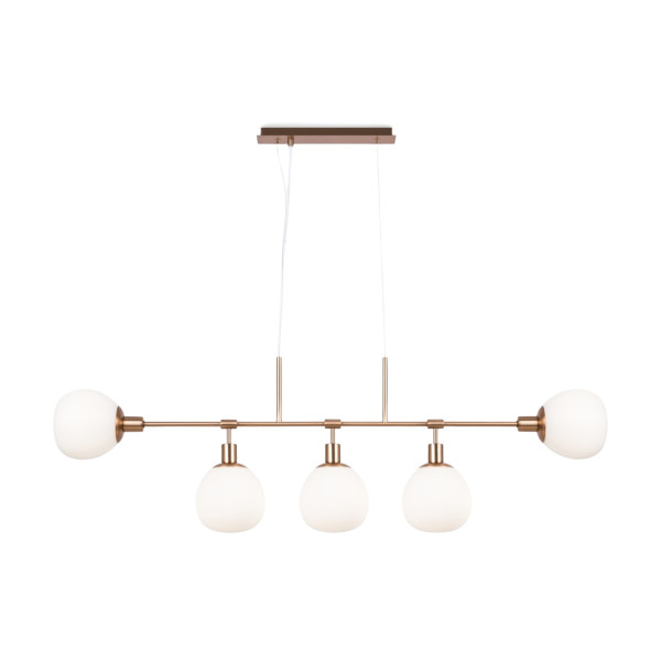 Lampa wisząca złoto-biała Erich 5xE14x40W wym: 149,3x15x120 cm Maytoni 849505