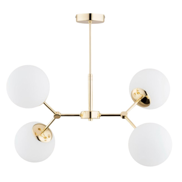 Lampa wisząca złoto-biała FOTON 4xE14x10W wym: 51x38x60 cm Alfa 841624