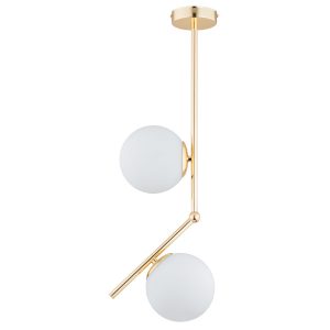 Lampa wisząca złoto-biała LIBERTY 2xE14x10W wym: 68x15x24 cm Alfa 841928 Lampa wisząca złoto-biała LIBERTY 2xE14x10W wym: 68x15x24 cm Alfa 841928