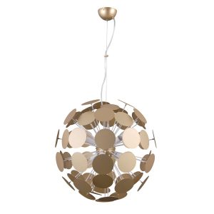 Lampa wisząca złoto-biała Mailone 6xE14x40W wym: 120x50x50 cm Italux 854425 Lampa wisząca złoto-biała Mailone 6xE14x40W wym: 120x50x50 cm Italux 854425