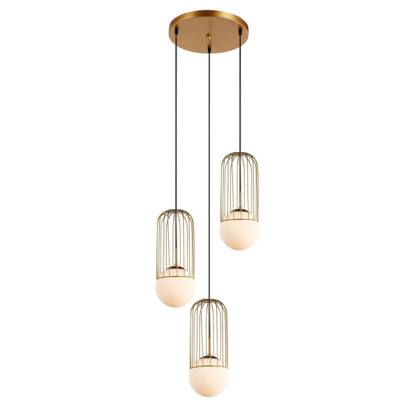 Lampa wisząca złoto-biała Matty 3xE27x40W wym: 120x30x30 cm Italux 859926