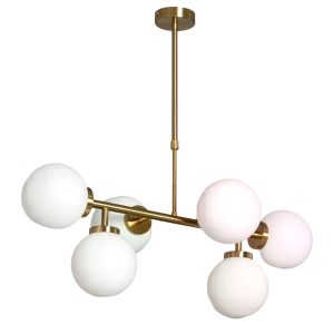 Lampa wisząca złoto-biała Milano 6xE27x40W wym: 85x80x45 cm Abruzzo 851488 Lampa wisząca złoto-biała Milano 6xE27x40W wym: 85x80x45 cm Abruzzo 851488