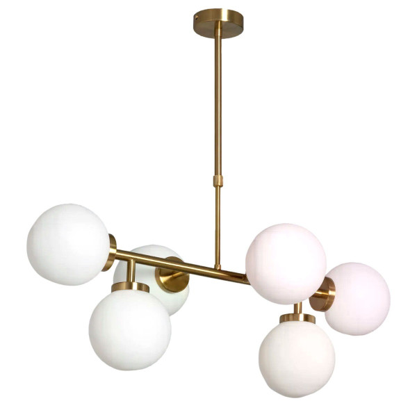 Lampa wisząca złoto-biała Milano 6xE27x40W wym: 85x80x45 cm Abruzzo 851488