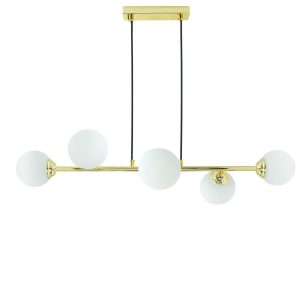 Lampa wisząca złoto-biała PALLE 6xE27x10W wym: 95x90x30 cm IdeaLED 854221 Lampa wisząca złoto-biała PALLE 6xE27x10W wym: 95x90x30 cm IdeaLED 854221
