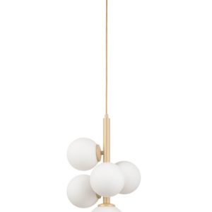 Lampa wisząca złoto-biała Perla 5xG9x12W wym: 100x28x14 cm Sigma Lighting 854366