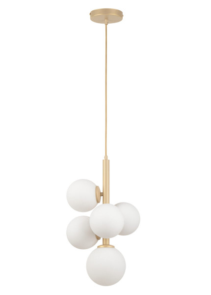 Lampa wisząca złoto-biała Perla 5xG9x12W wym: 100x28x14 cm Sigma Lighting 854366