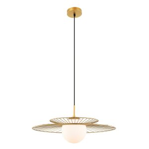 Lampa wisząca złoto-biała Sarah 1xE27x40W wym: 90x50x50 cm Italux 861020