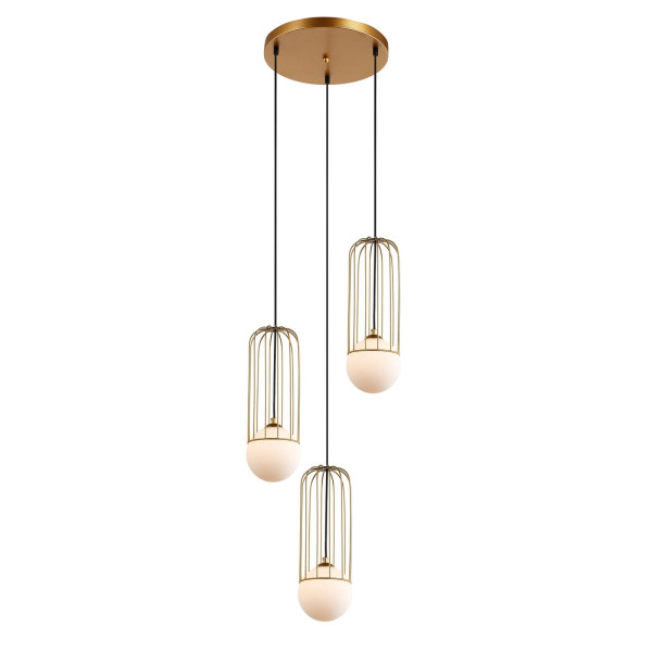 Lampa wisząca złoto-biała Simon 3xG9x25W wym: 102x37x37 cm Italux 854298