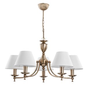 Lampa wisząca złoto-biała SOFIA 5xE14x10W wym: 66×48,8×48,8 cm Alfa 854457