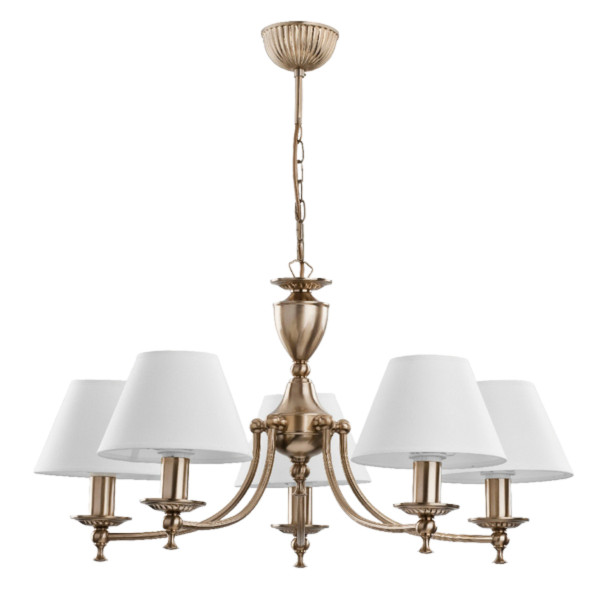 Lampa wisząca złoto-biała SOFIA 5xE14x10W wym: 66x48,8x48,8 cm Alfa 854457