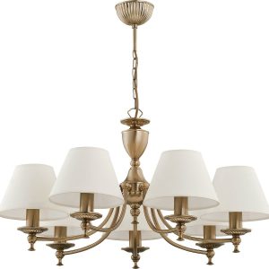 Lampa wisząca złoto-biała SOFIA 7xE14x10W wym: 66×50,8×50,8 cm Alfa 952570