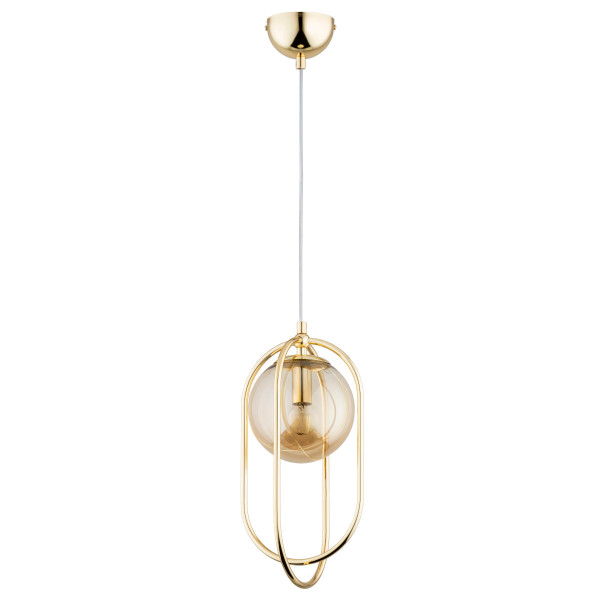 Lampa wisząca złoto-bursztynowa BINAR 1xE14x10W wym: 95x18,5x18,5 cm Alfa 854630